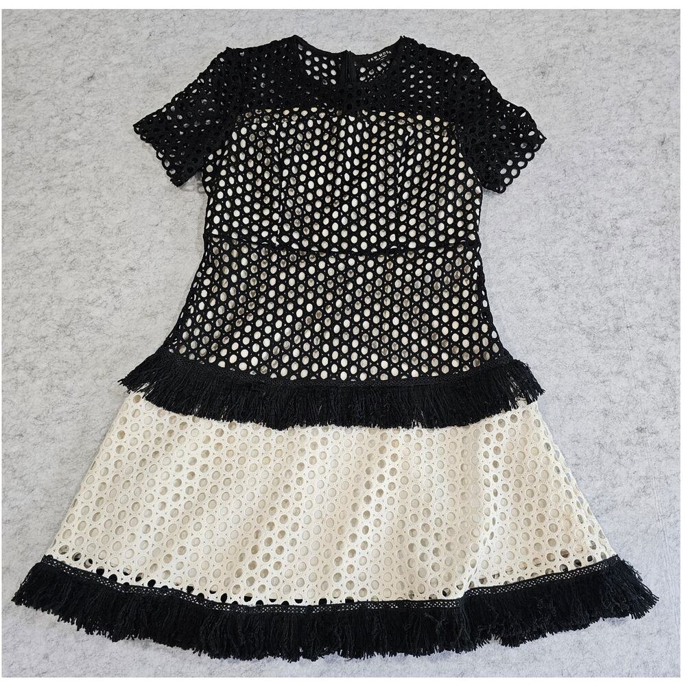 Few Moda New York Dress, Alexis Cinthia Style, Fringe Hem Net Mini, Pretty, Sz M